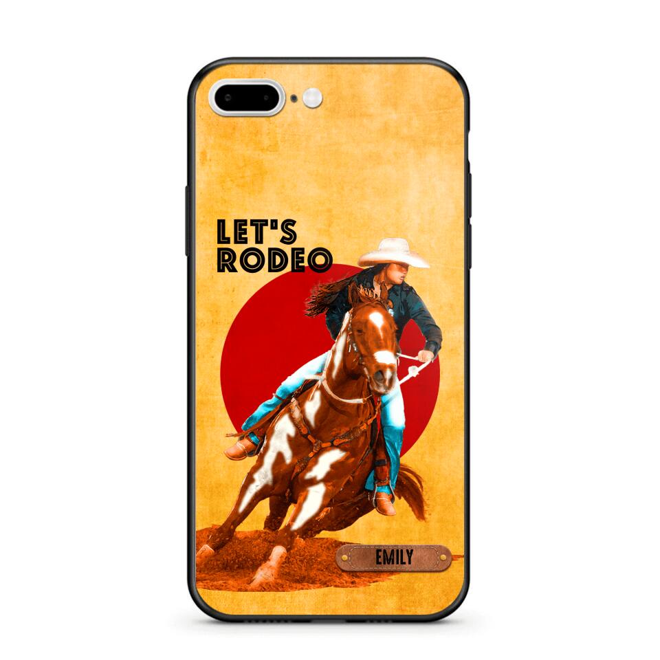 PERSONALIZED HORSE RIDING LET'S RODEO PHONECASE QTDT3105