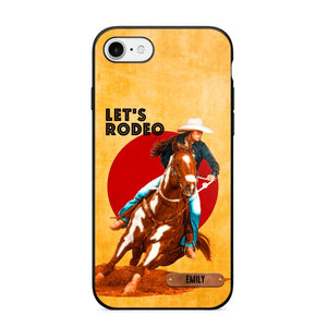 PERSONALIZED HORSE RIDING LET'S RODEO PHONECASE QTDT3105