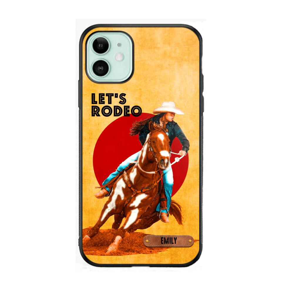 PERSONALIZED HORSE RIDING LET'S RODEO PHONECASE QTDT3105