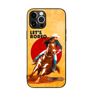 PERSONALIZED HORSE RIDING LET'S RODEO PHONECASE QTDT3105