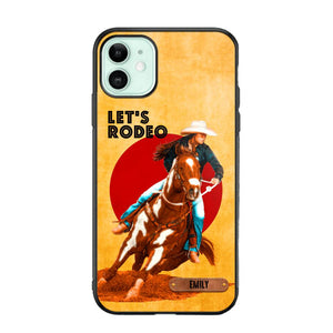 PERSONALIZED HORSE RIDING LET'S RODEO PHONECASE QTDT3105