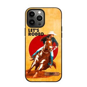 PERSONALIZED HORSE RIDING LET'S RODEO PHONECASE QTDT3105