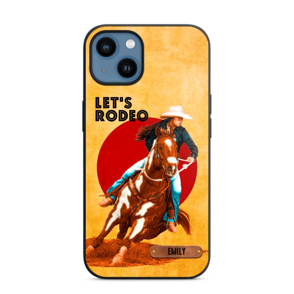 PERSONALIZED HORSE RIDING LET'S RODEO PHONECASE QTDT3105