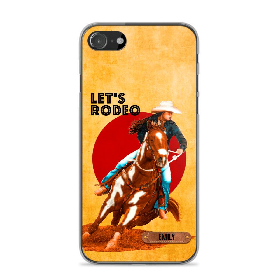 PERSONALIZED HORSE RIDING LET'S RODEO PHONECASE QTDT3105