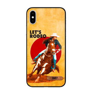 PERSONALIZED HORSE RIDING LET'S RODEO PHONECASE QTDT3105