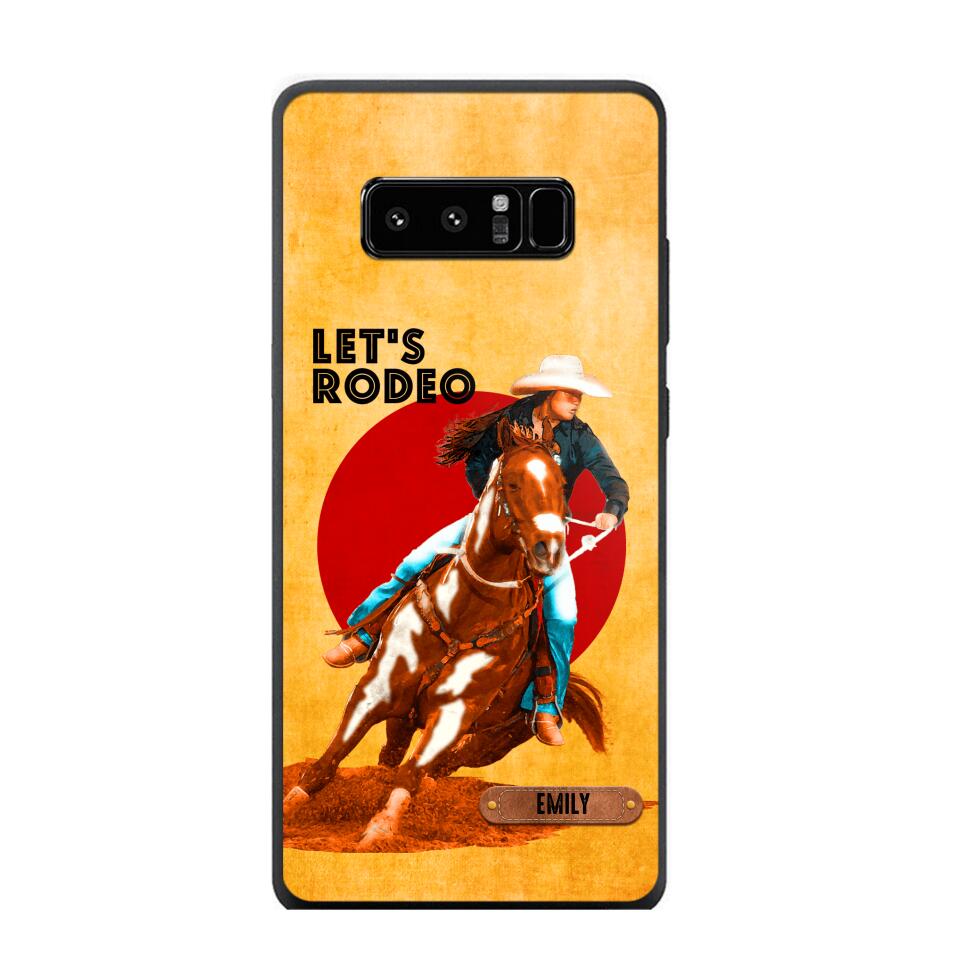 PERSONALIZED HORSE RIDING LET'S RODEO PHONECASE QTDT3105