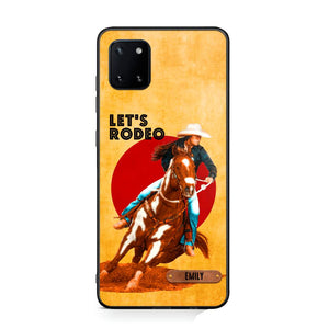 PERSONALIZED HORSE RIDING LET'S RODEO PHONECASE QTDT3105