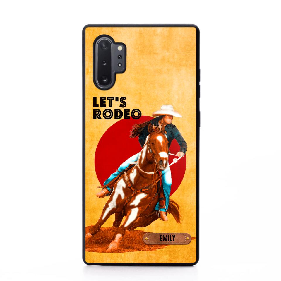 PERSONALIZED HORSE RIDING LET'S RODEO PHONECASE QTDT3105