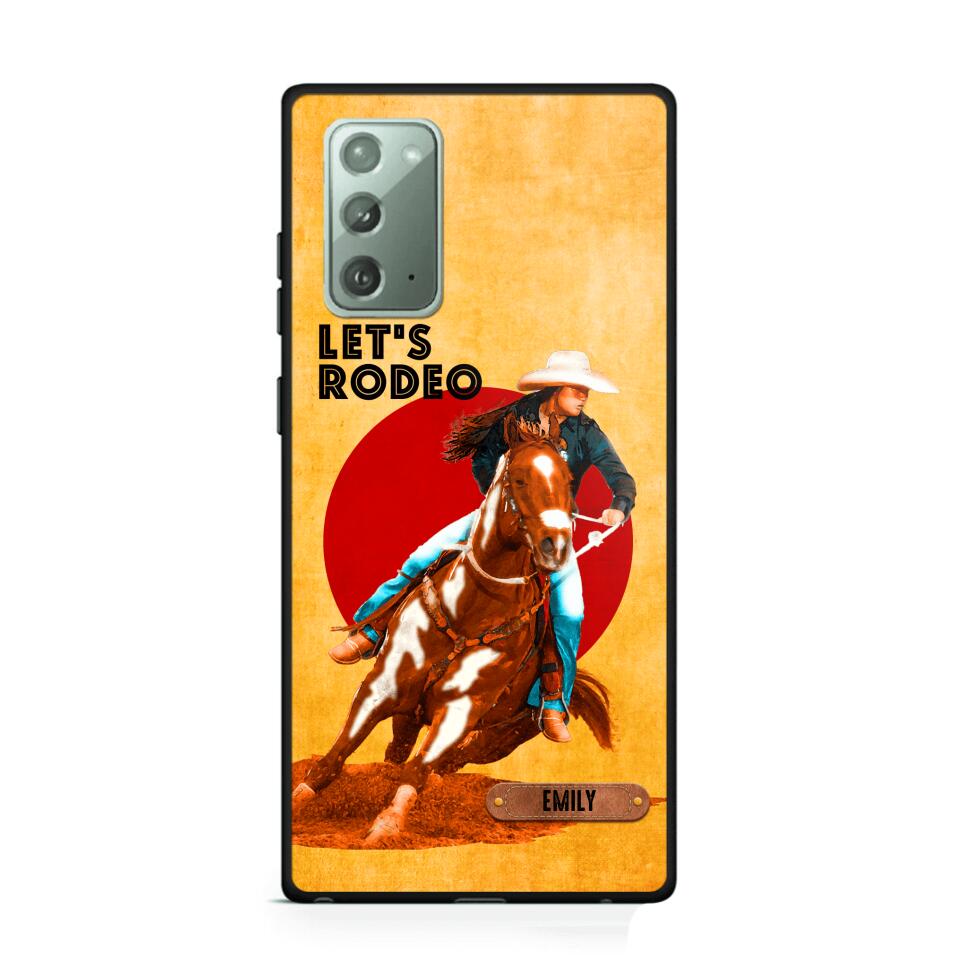 PERSONALIZED HORSE RIDING LET'S RODEO PHONECASE QTDT3105