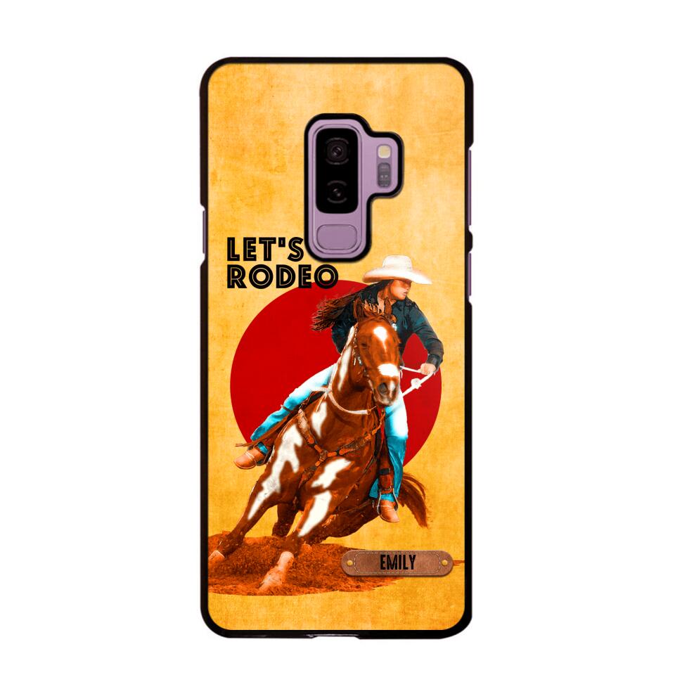 PERSONALIZED HORSE RIDING LET'S RODEO PHONECASE QTDT3105