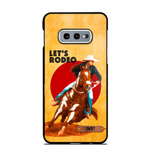 PERSONALIZED HORSE RIDING LET'S RODEO PHONECASE QTDT3105