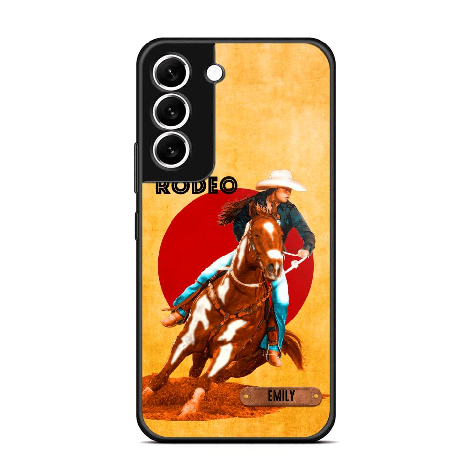 PERSONALIZED HORSE RIDING LET'S RODEO PHONECASE QTDT3105