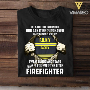 Personalized US Firefighter Tshirt Printed QTVQ0106