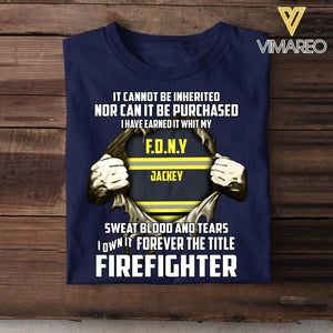 Personalized US Firefighter Tshirt Printed QTVQ0106