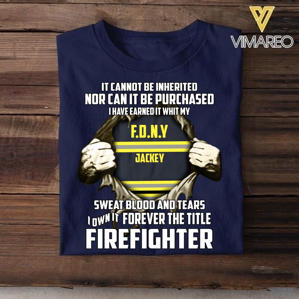 Personalized US Firefighter Tshirt Printed QTVQ0106