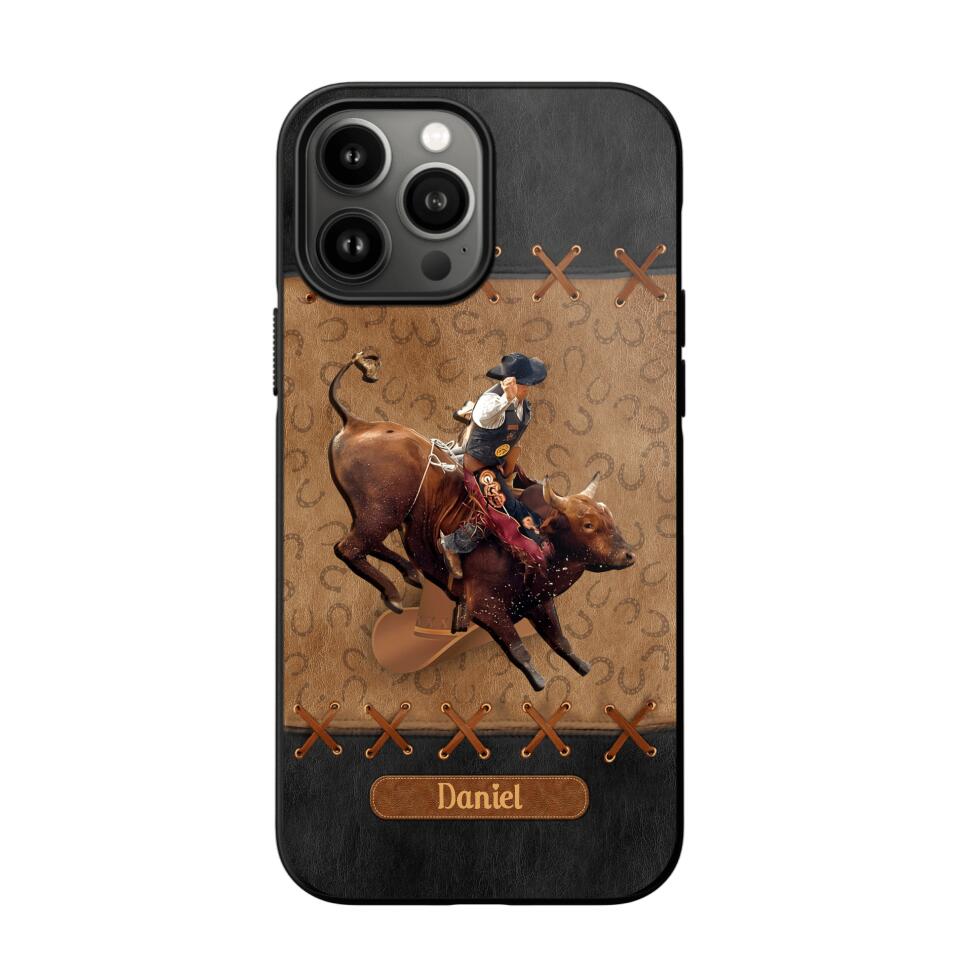 Personalized Cattle Riding Upload Photo Phonecase QTHC3105