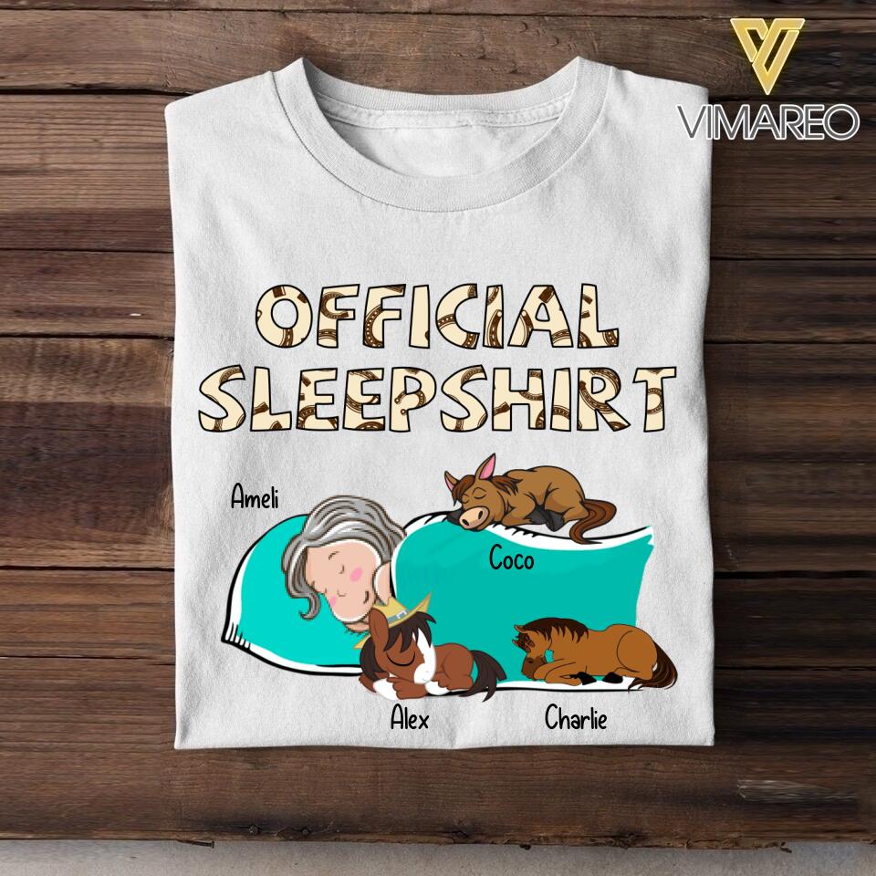 Personalized Official Sleepshirt Horse Tshirt Printed NQDT3005