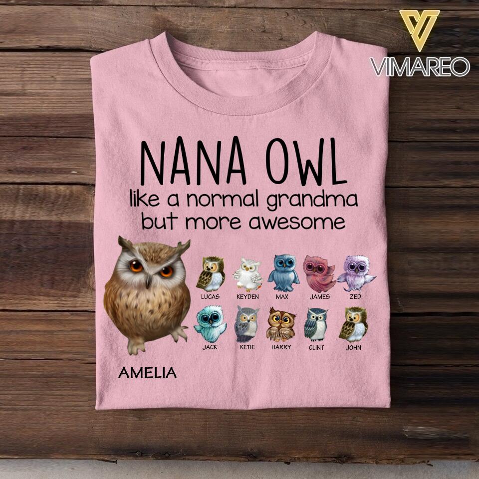 Personalized Nana Owl Tshirt Printed NQHC3105