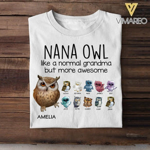 Personalized Nana Owl Tshirt Printed NQHC3105