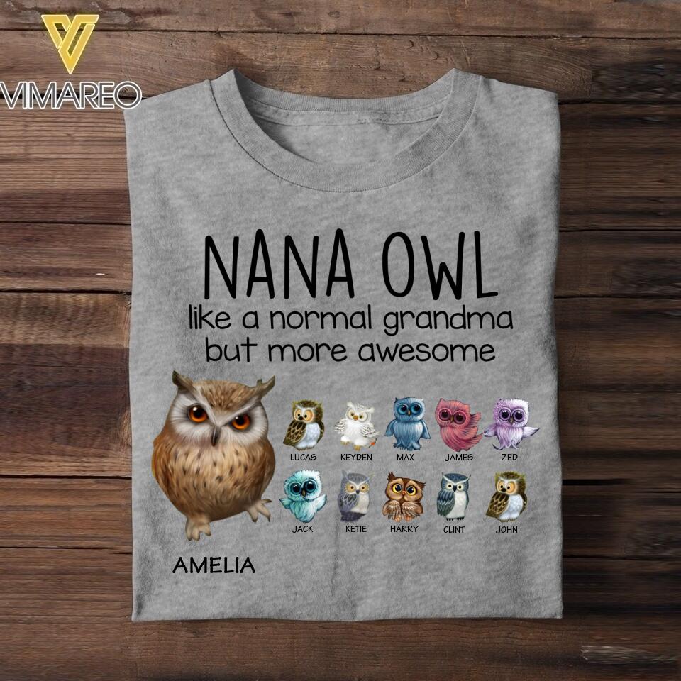 Personalized Nana Owl Tshirt Printed NQHC3105