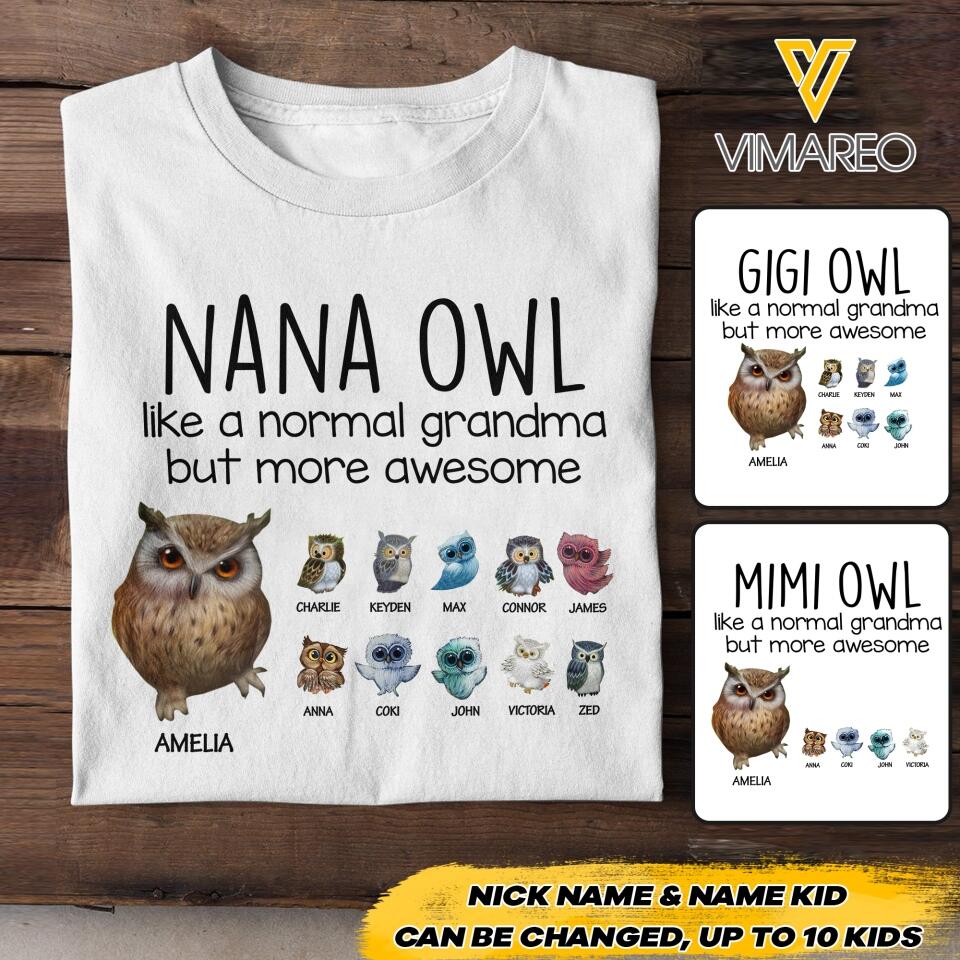 Personalized Nana Owl Tshirt Printed NQHC3105