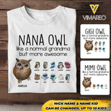 Personalized Nana Owl Tshirt Printed NQHC3105