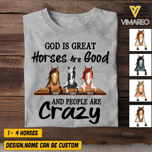 Personalized Horse Are Good And People Are Crazy Tshirt Printed NQVQ0106