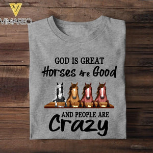 Personalized Horse Are Good And People Are Crazy Tshirt Printed NQVQ0106