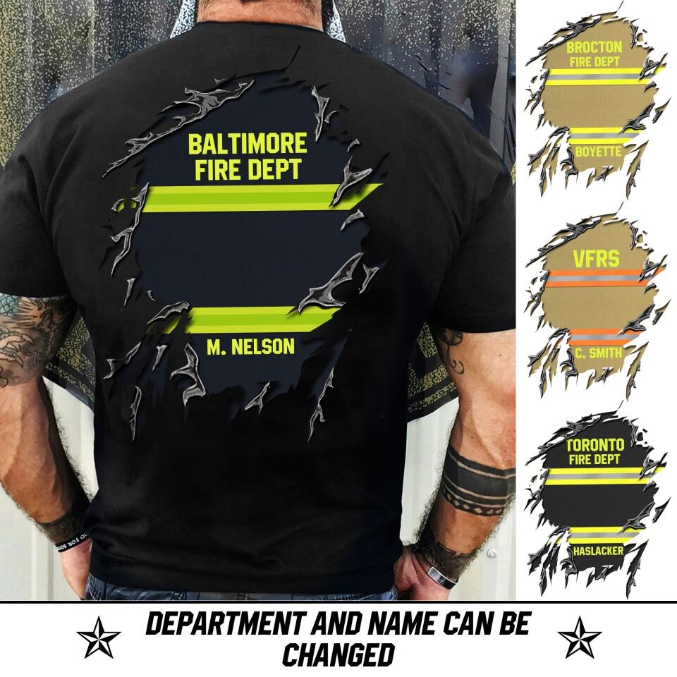 Personalized Canadian Firefighter Tshirt Printed 22JUL-DT04