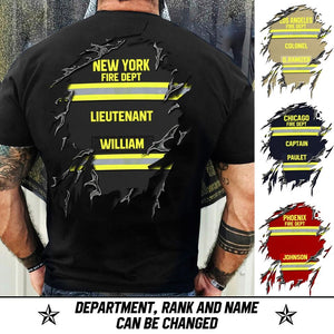 Personalized U.S Firefighter Tshirt Printed 22JUL-DT04