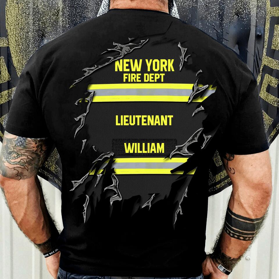 Personalized U.S Firefighter Tshirt Printed 22JUL-DT04