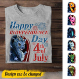 Personalized Dragon Happy Independence Day Us Flag Tshirt Printed NQDT0806