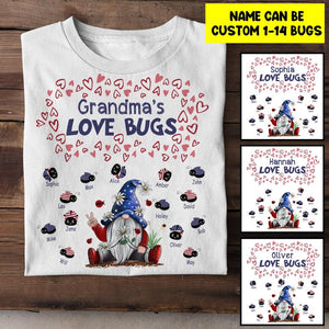 Personalized Grandma's Love Bugs Kid Name Tshirt Printed QTHY1006