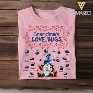 Personalized Grandma's Love Bugs Kid Name Tshirt Printed QTHY1006