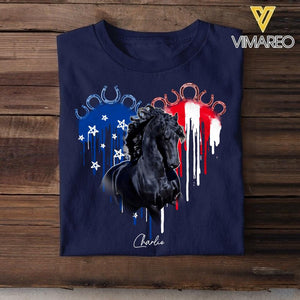 DH Personalized Friesian Horse Tshirt Printed DT1006