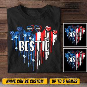 Personalized Bestie Flag Heart Independence Day
Tshirt Printed 22JUL-HQ10