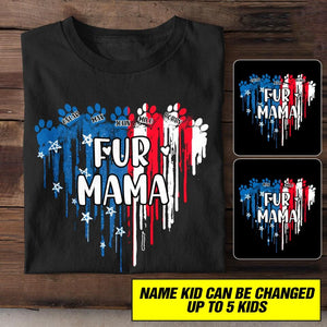 Personalized Fur Mama - Dog Mom Flag Independence Day Tshirt Mother's Day Gifts  22JUL-HC10