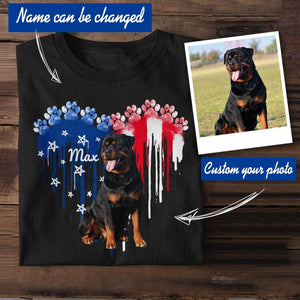 Personalized Rottweiler Dog Flag Independence Day Tshirt Printed 22JUL-HY10