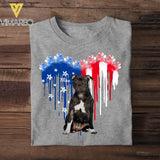 Personalized Pitbull Dog Flag Independence Day Tshirt Printed 22JUL-HY10