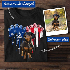 Personalized Dachshund Dog Flag Independence Day Tshirt Printed 22JUL-HY10