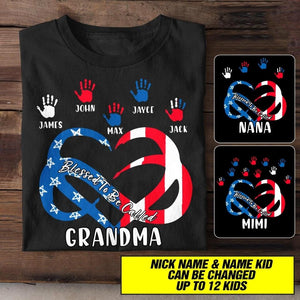 Personalized Blessed to be call Nana Grandma Independence day Tshirt Mother's Day gift NQVQ1406