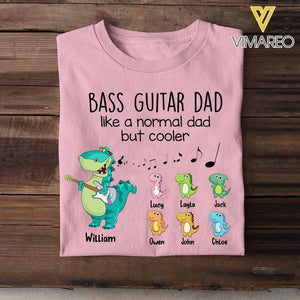 Personalized Bass Guitar Dad Like A Normal Dad But Cooler Tshirt Printed QTHC1406