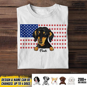 Personalized Happy Independence Day Dog Tshirt Printed NQĐT1406