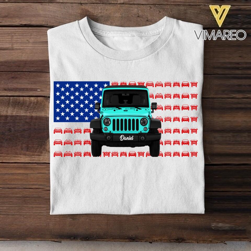 Personalized Happy Independence Day Jeep Tshirt Printed NQĐT1406