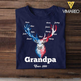 Personalized Grandpa Flag Independence Day Tshrit Printed 22JUL-HC14