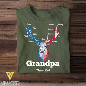 Personalized Grandpa Flag Independence Day Tshrit Printed 22JUL-HC14