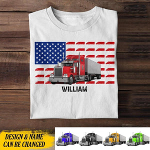 Personalized Happy Independence Day Truck Tshirt Printed NQĐT1406