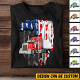 Personalized Truck Flag Independence Day Tshirt Printed NQHQ1506