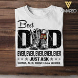 Personalized Best Canadian Dad Ever Just Ask Kids Name Veterans/Soldier Tshit Printed QTDT1506