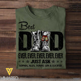 Personalized Best Canadian Dad Ever Just Ask Kids Name Veterans/Soldier Tshit Printed QTDT1506